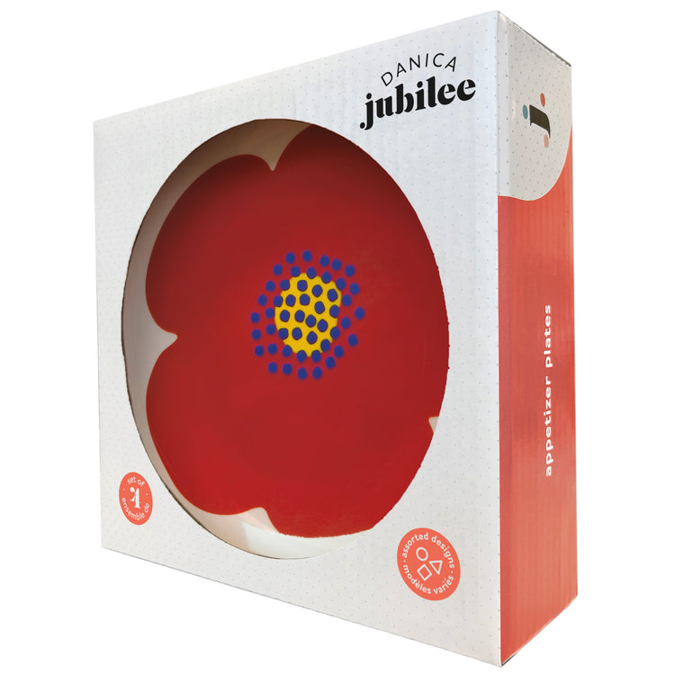 Poppy Appetizer Plates Set of 4 Assorted