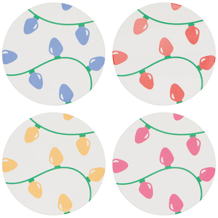 Holiday Glow Soak Up Christmas Coasters Set of 4