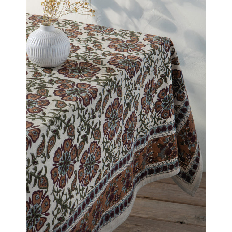 Elysian Block Print Tablecloth 60 x 90 inch