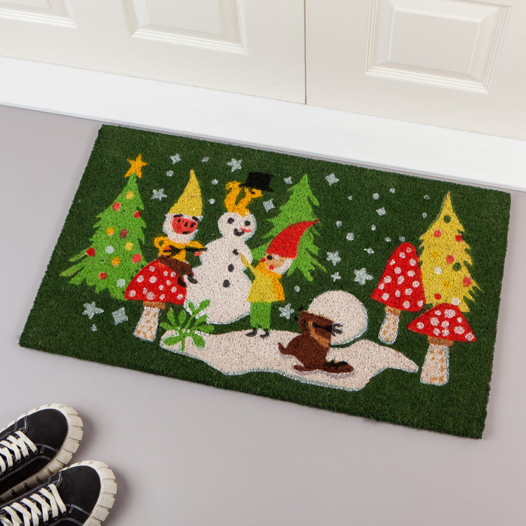 Gnome For The Holidays Coir Fibre Doormat
