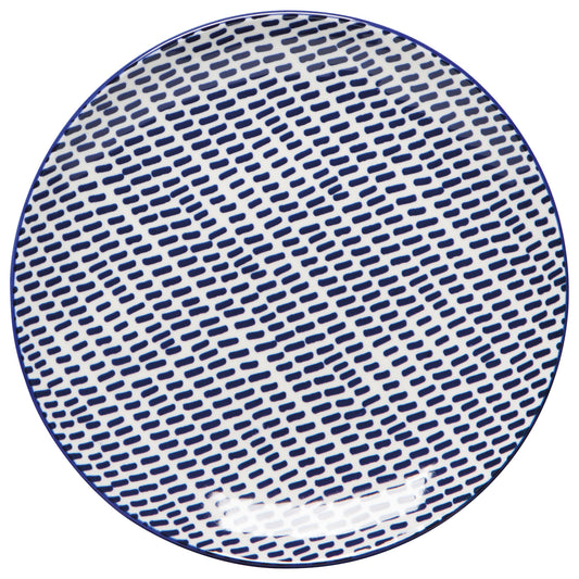 Blue Dash Stamped Appetizer Plate 6 inch