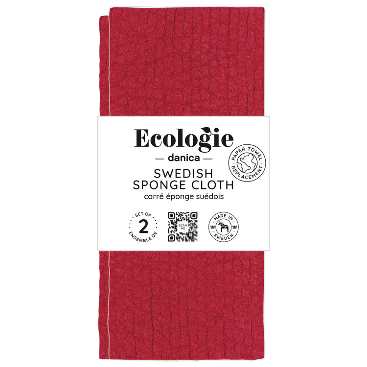 Carmine Swedish Sponge Cloths Set of 2