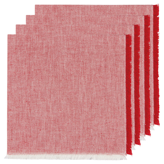 Chili Red Chambray Napkins Set of 4