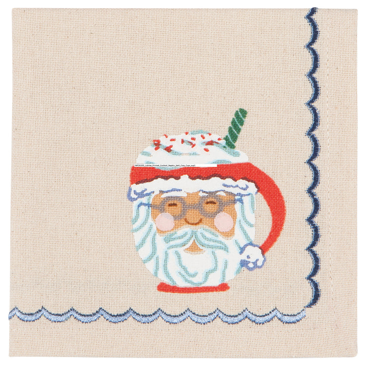 Cozy Cups Christmas Cocktail Napkins Set of 4