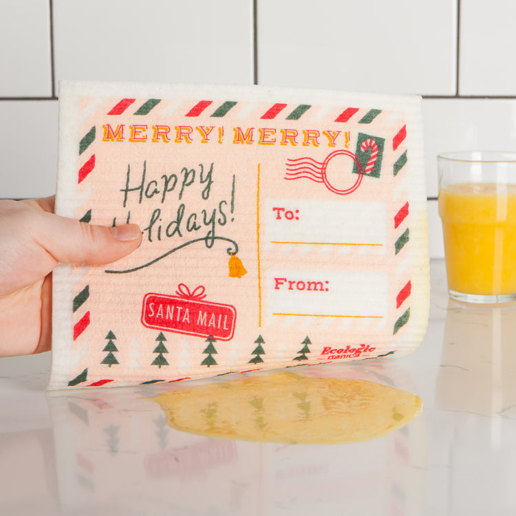 Postcard to Santa Swedish Dishcloth