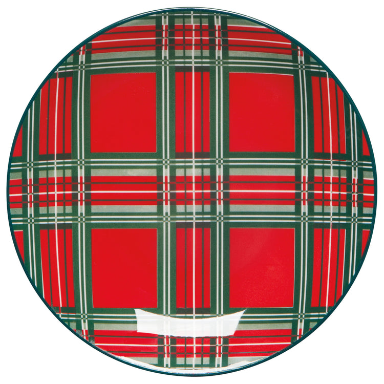 Holiday Plaid Appetizer Plates Set of 4