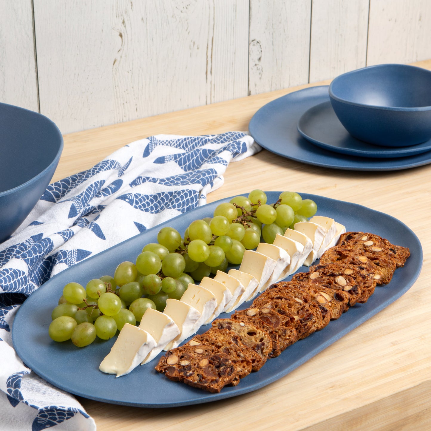 Fresco Melamine Platter - Marine Blue