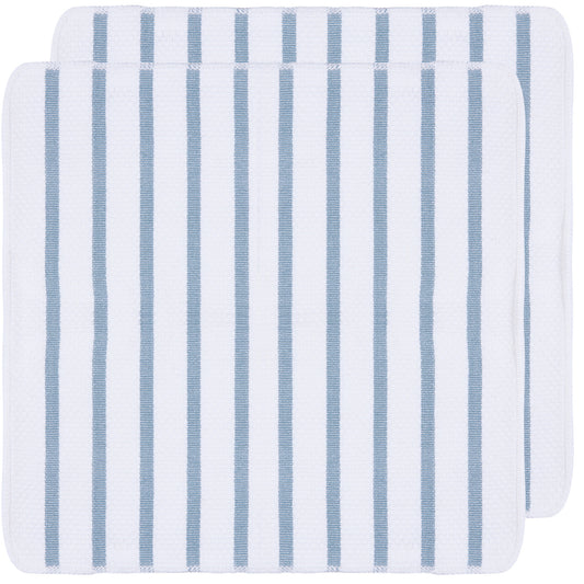 Basketweave Slate Blue Dishcloths Set of 2