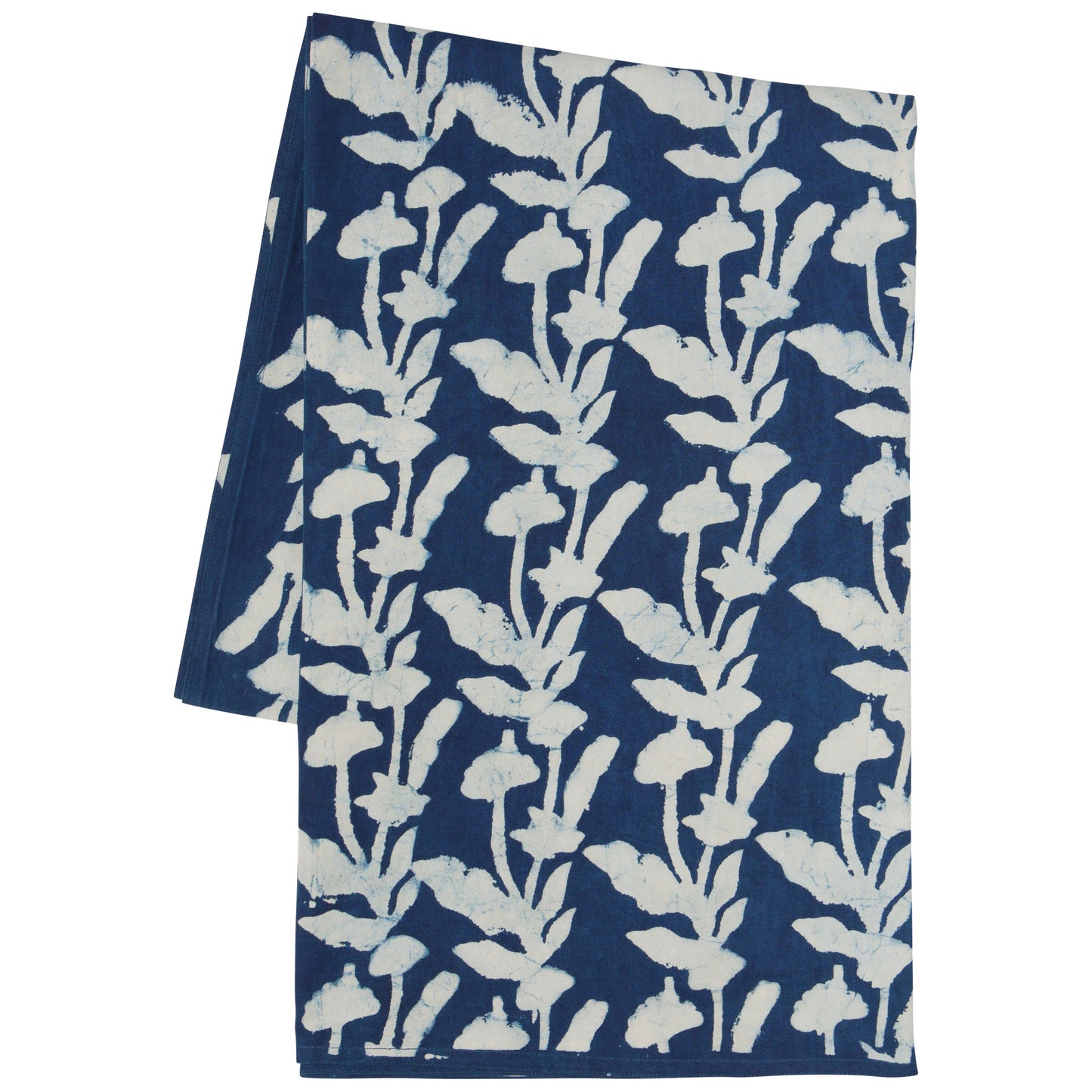 Flourish Block Print Tablecloth 90 x 60 inch