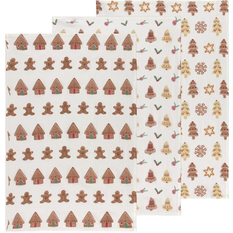 Christmas Cookies Bakers Floursack Dishtowels Set of 3