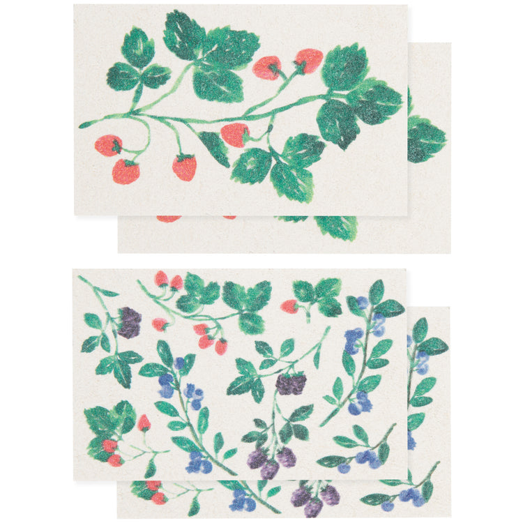 Berry Bramble Pop Up Sponges Set of 4 Assorted