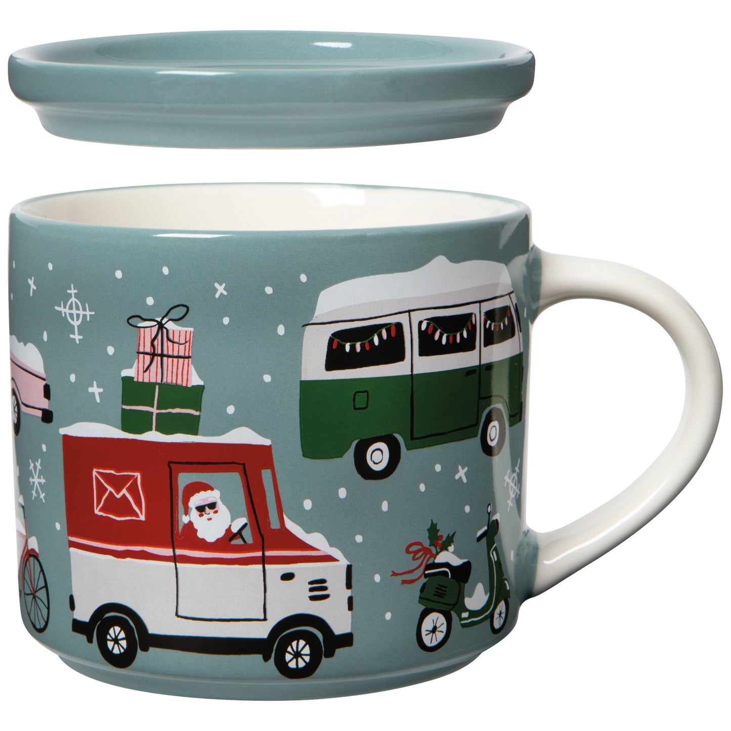 Holiday Traffic Christmas Mug with Lid