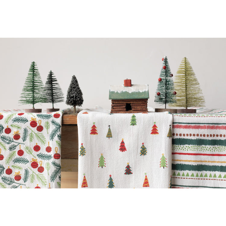 Merry And Bright Bakers Floursack Dishtowels Set of 3