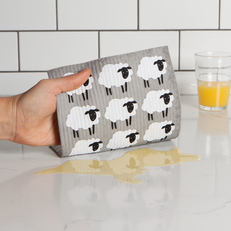 Counting Sheep Swedish Sponge Cloth