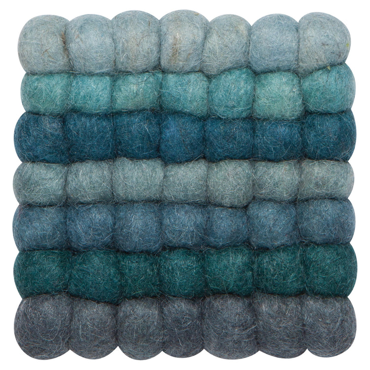 Lagoon Wool Felt Ball Coasters Set of 4