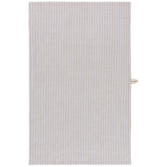 Dove Gray Stripe Linen-Cotton Dishtowel