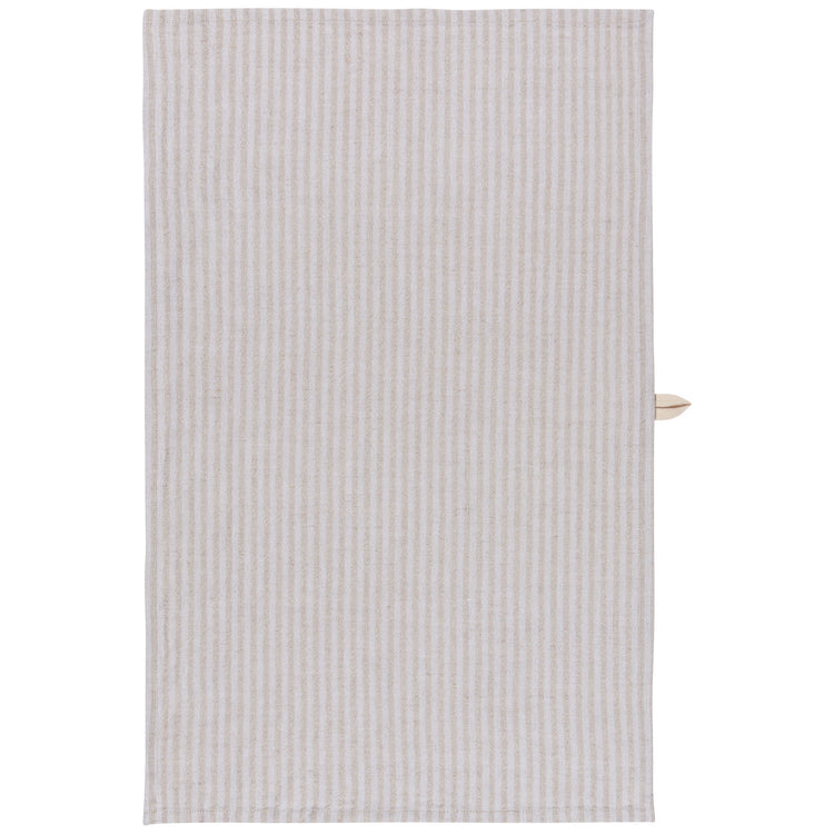 Dove Gray Stripe Linen and Cotton Dishtowel