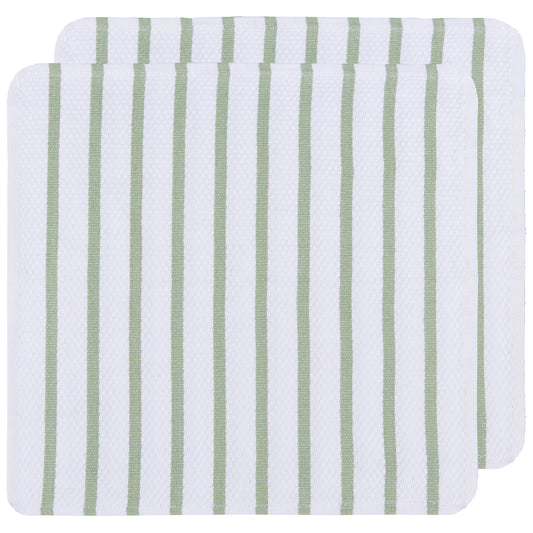 Basketweave Sage Green Dishcloths Set of 2