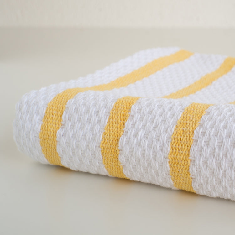 Basketweave Lemon Yellow Dishtowel