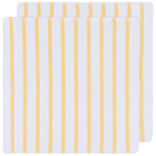Basketweave Lemon Yellow Dishcloths Set of 2