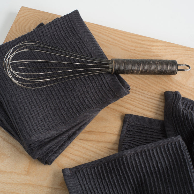 Ripple Black Dishcloths Set of 2