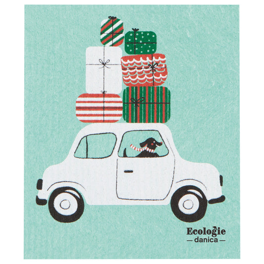 Winter Wheels Dog Swedish Sponge Cloth