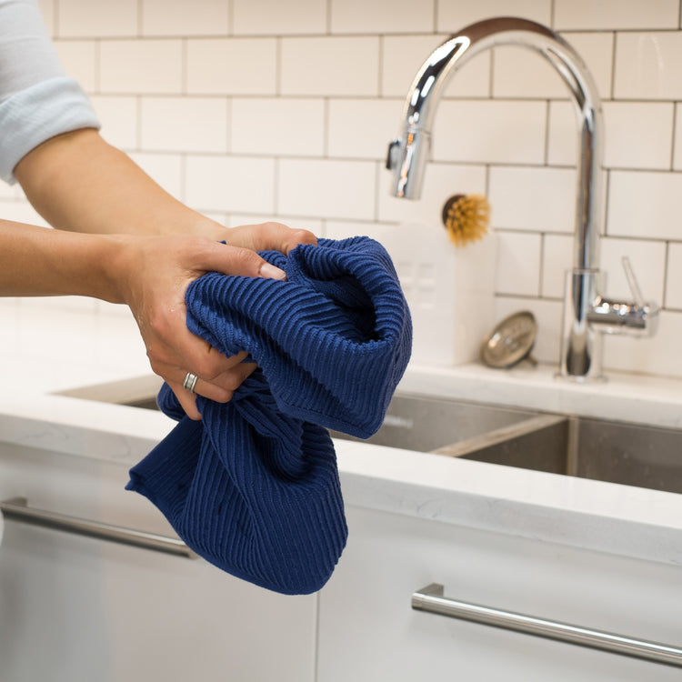 Ripple Indigo Dishtowel
