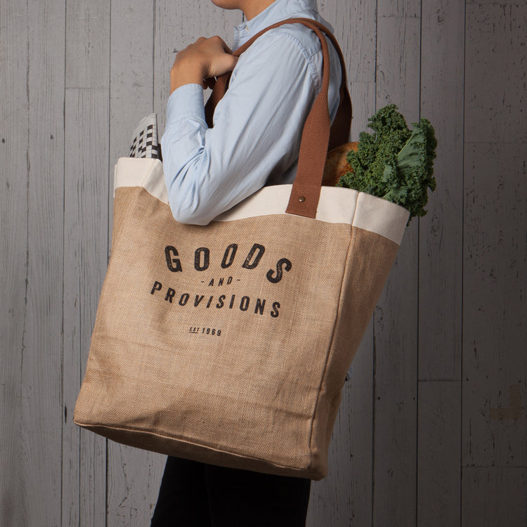 Goods And Provisions Large Burlap Shopping Bag