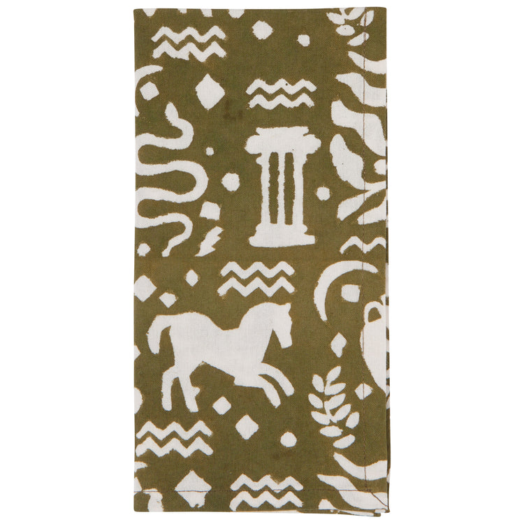 Olympus Block Print Napkins Set of 4