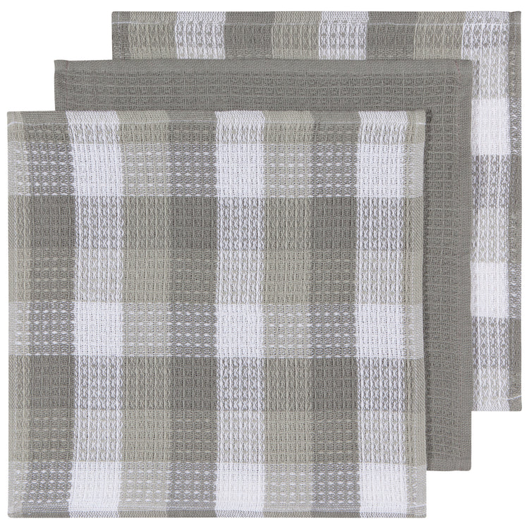 Check London Gray Dishcloths Set of 3