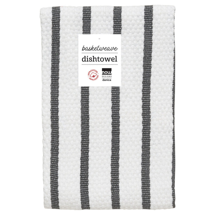 Basketweave Black Dishtowel