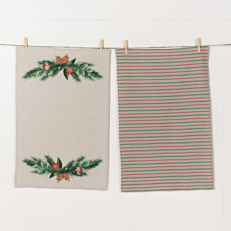 Deck The Halls Coordinated Dishtowels Set of 2
