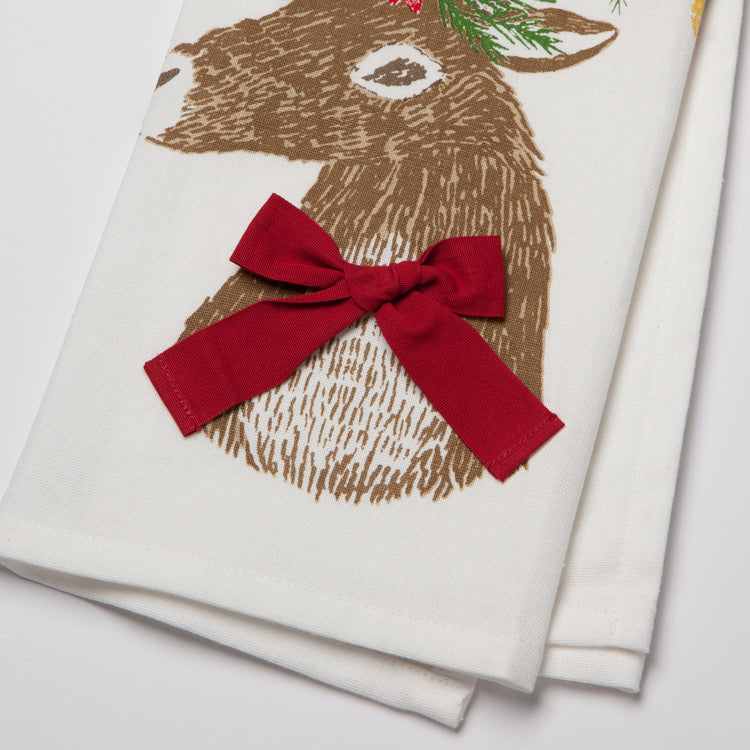 Dasher Deer Cotton Dishtowel