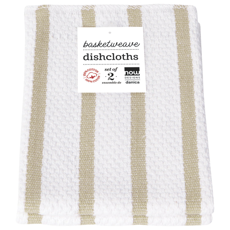 Basketweave Sandstone Dishcloths Set of 2