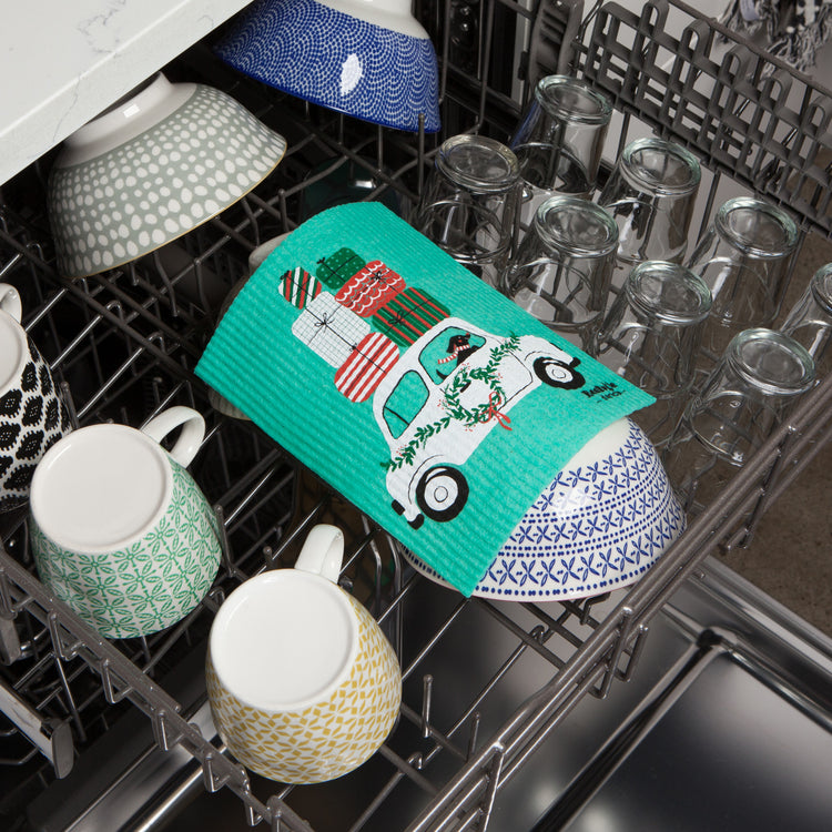 Winter Wheels Dog Swedish Sponge Cloth