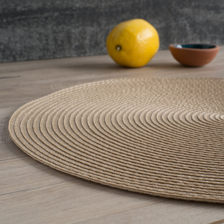 Disko Light Taupe Round Placemat