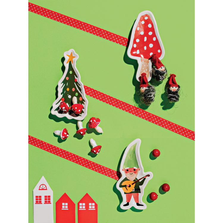 Gnome For The Holidays Shaped Dishes Set of 3