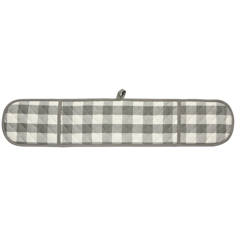 London Gray Check Long Double Handed Chef Mitt