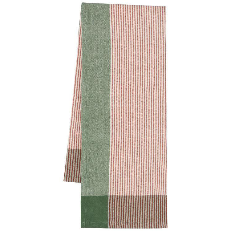 Jade Green Array Stripe Dishtowel Set of 2