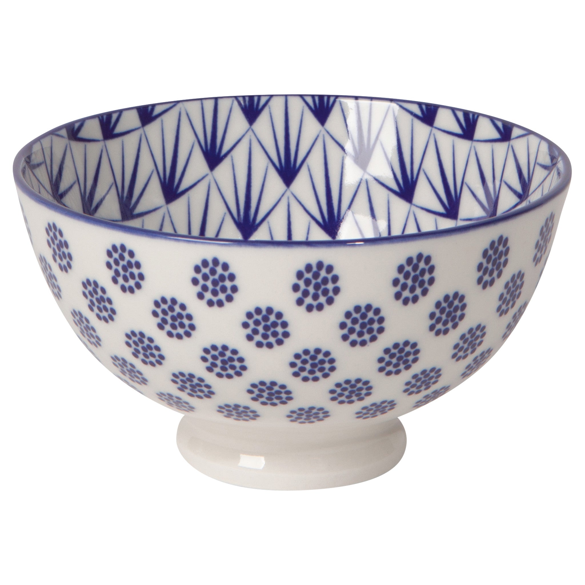 Blue Dots 4 inch Stamped Bowl