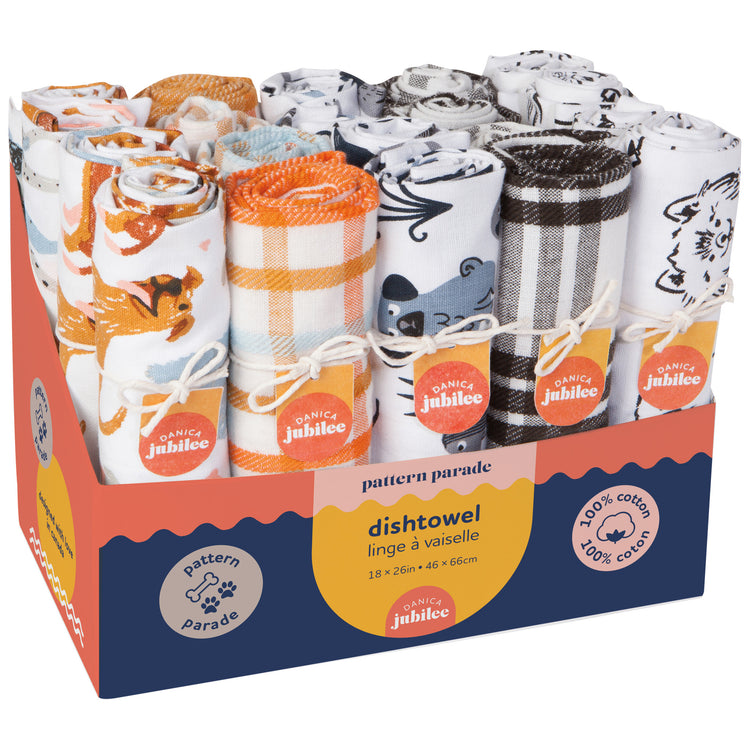 Puppos Dishtowels Set of 20 with Counter Display Unit