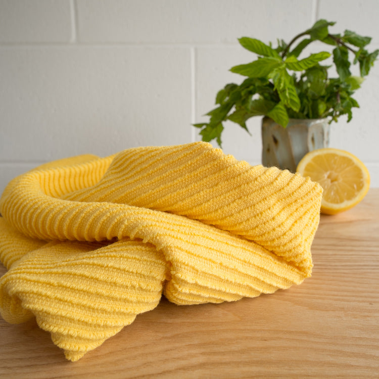 Ripple Lemon Yellow Dishtowel