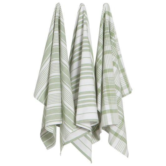 Jumbo Sage Green Dishtowels Set of 3