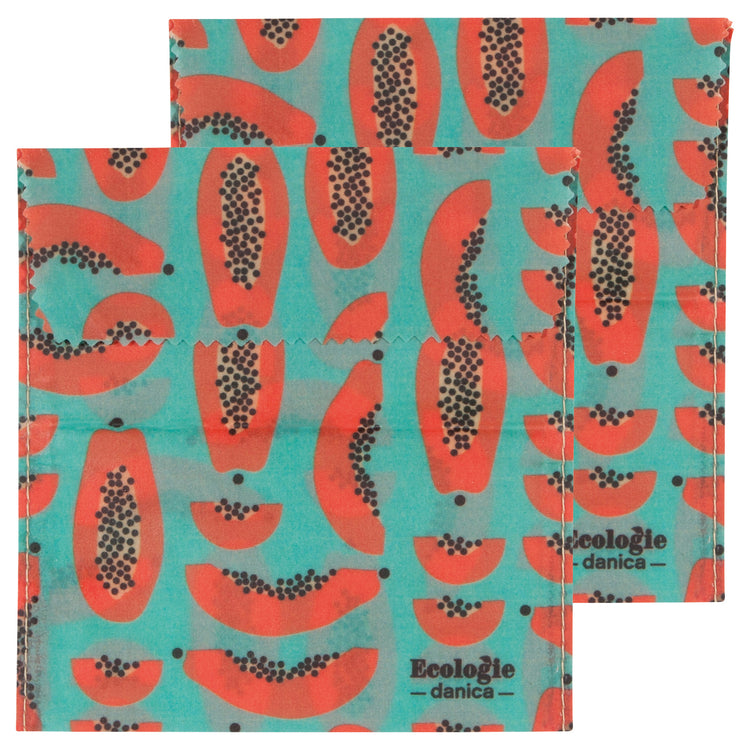 Papaya Beeswax Sandwich Bag Set of 2