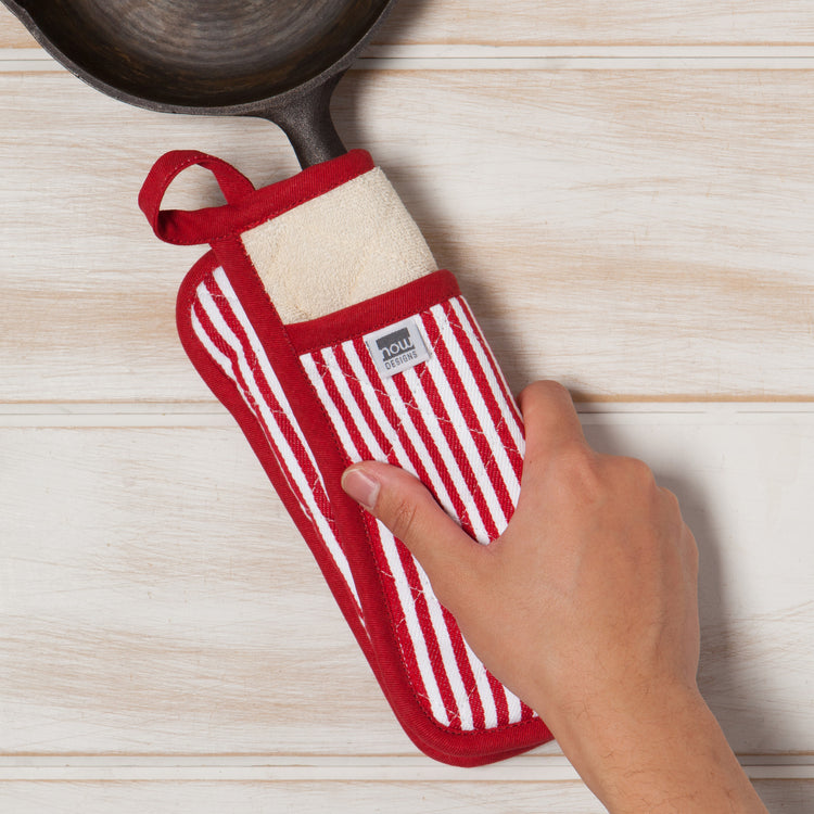 Superior Red Narrow Stripe Pocket Potholder