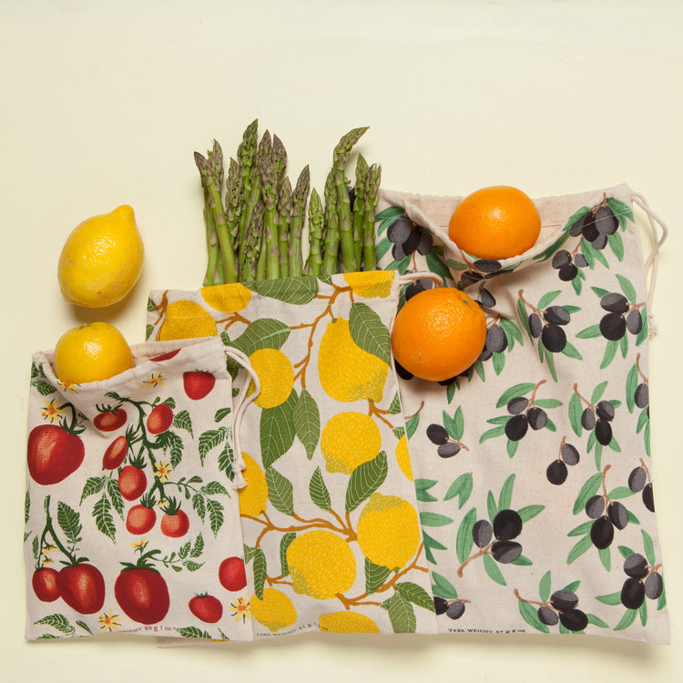 Mediterranean Reusable Produce Bags Set of 3