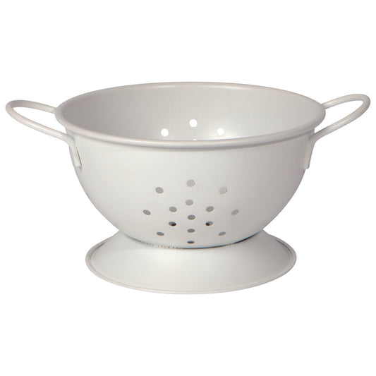 Matte Steel White Colander Small