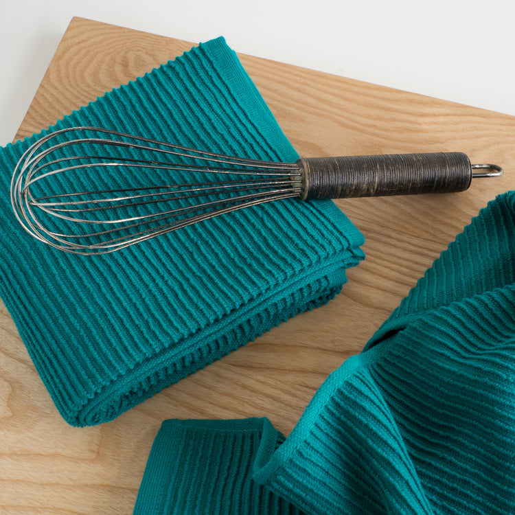 Ripple Peacock Green Dishtowel
