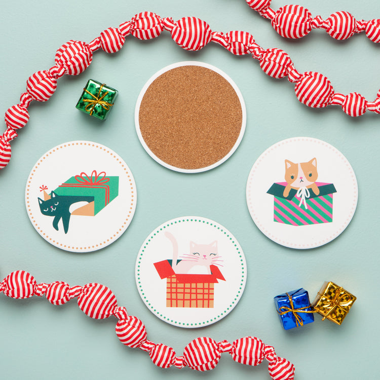 Let it Meow Soak Up Coasters Set of 4