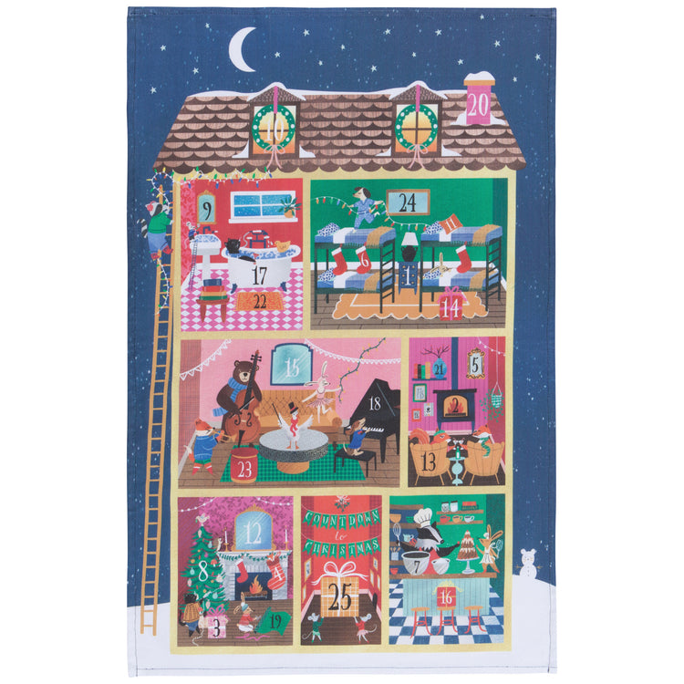 Advent Calendar Shaped Dish and Dishtowel Set